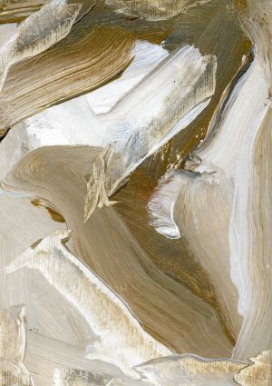 Abstract landschap op klein formaat: 10,5 x 14,8 cm